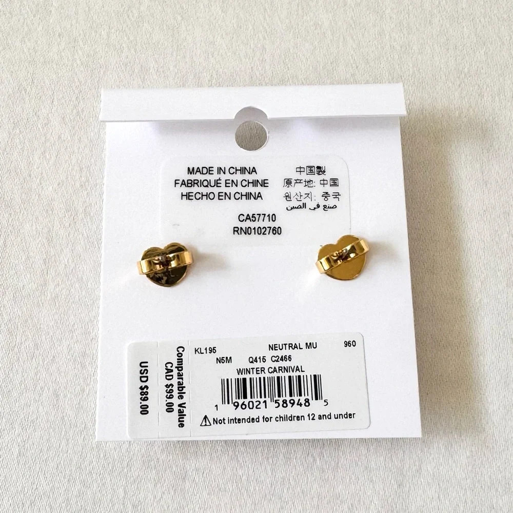 Kate Spade Winter Carnival Champagne Crystal Pearl Drop Earrings